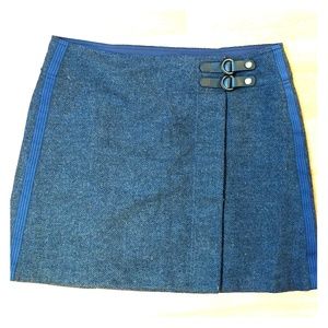 Prana Steely Blue Wool Wrap Skirt